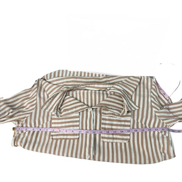 MSJ Striped Shirt Womens 2XL Cotton Business Capsule Workwear Minimalist Relaxed - Picture 12 of 13